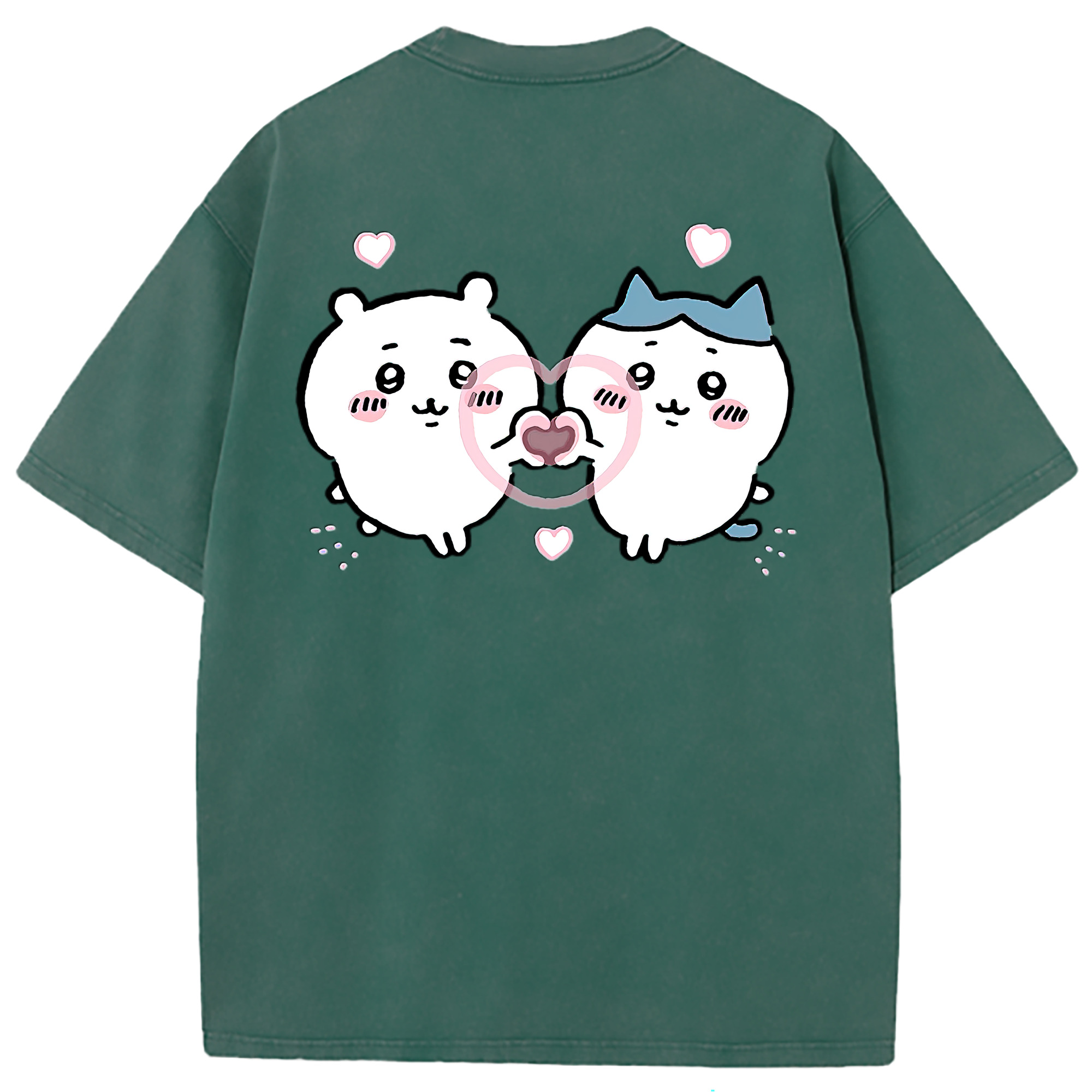 （画像用） ちいかわ ちいかわ Chii-kawa chiikawa 綿100% ヴィンテージ風 半袖Tシャツ（背面プリント）